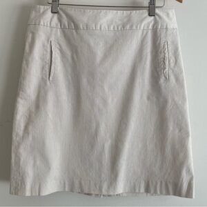 Sandro Tan and Cream Pinstripe Cotton Pencil Skirt